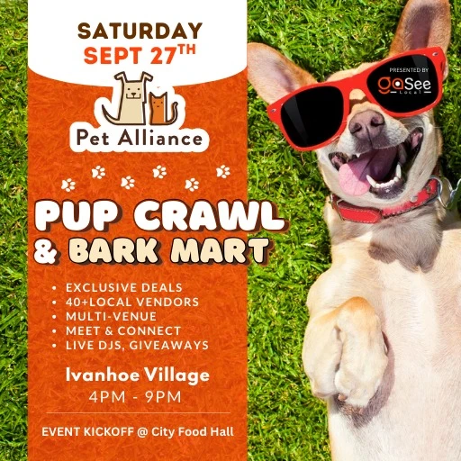 Pet Alliance Pup Crawl & Bark Mart: Ivanhoe Village